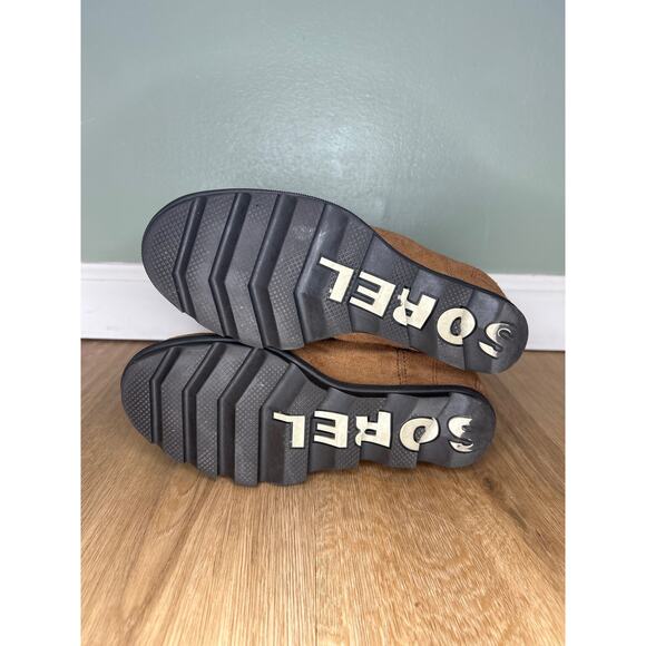 Sorel Joan of Arctic Women’s 5 Lace Up wedge Boots Brown Raw Suede Leather - Picture 6 of 8